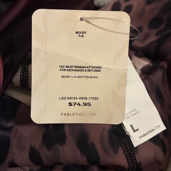 Fabletics Leopard Print Jeggings - Black and Brown - Picture 5 of 6